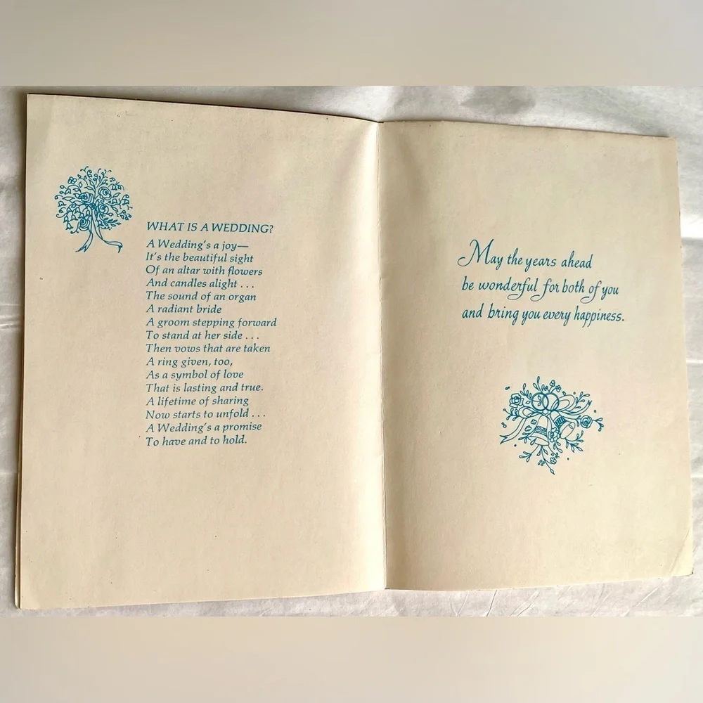 VTG Unused 1960’s What is a Wedding? Card Vintage For The Bride and Groom